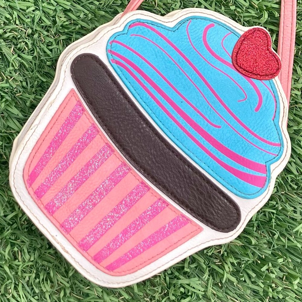 Vintage Glittery Cupcake Crossbody Bag